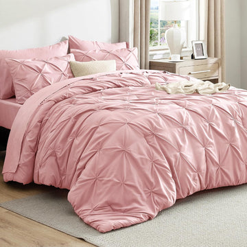 7-Piece King Comforter Set & Sheets, Pink King Bedding