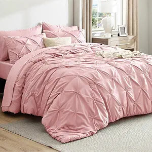 7-Piece King Comforter Set & Sheets, Pink King Bedding