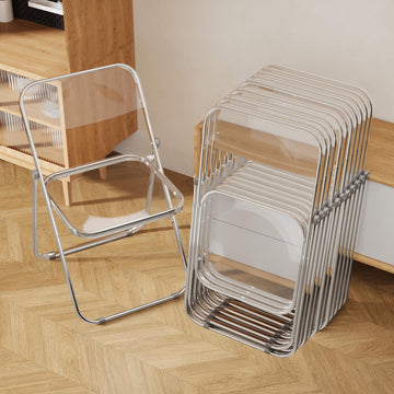 12 Pack Acrylic Folding Chair, Clear