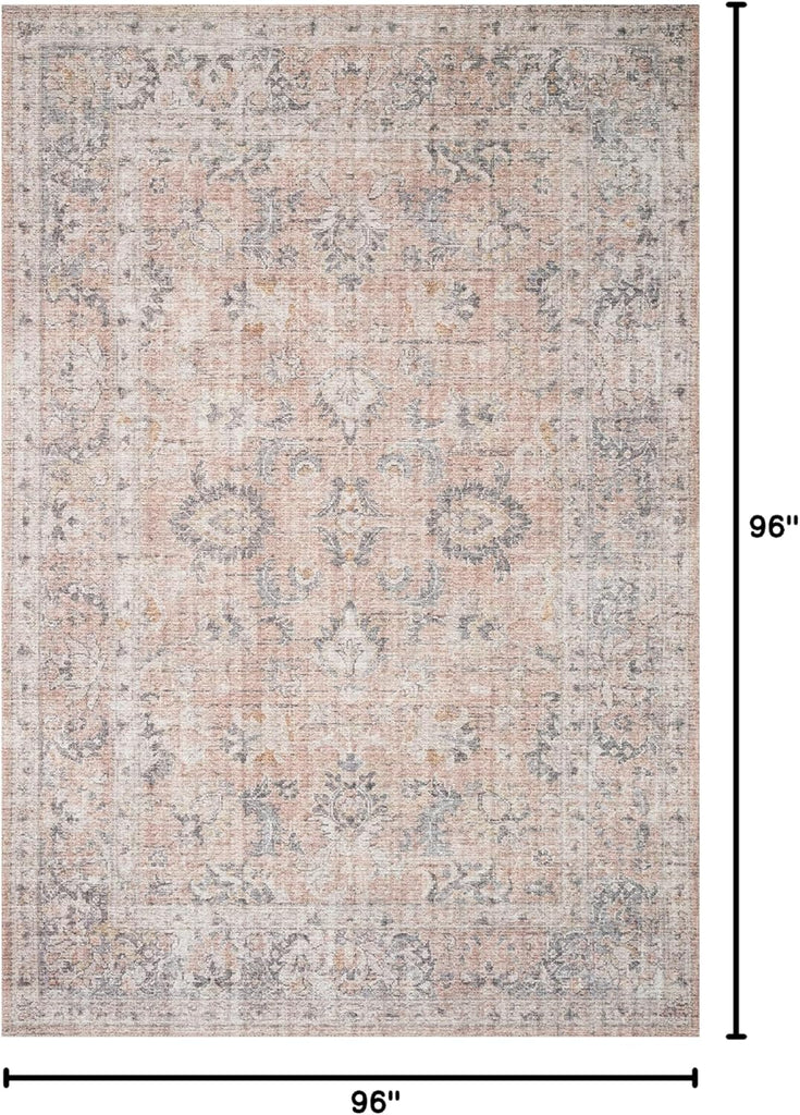 Loloi Skye Collection SKY-01 Blush/Grey 8'-0" x 8'-0" Round Area Rug