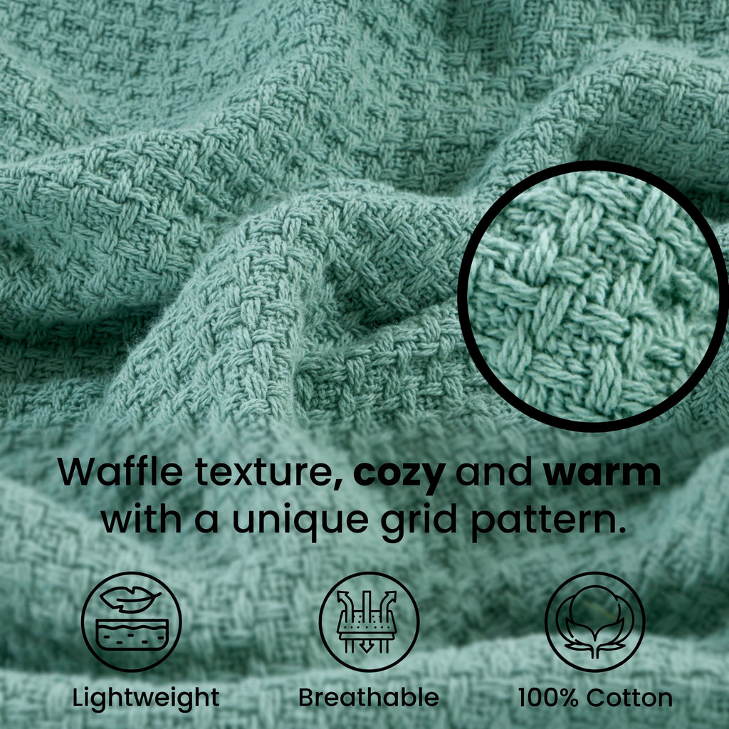 100% Soft Premium Combed Cotton Thermal Blankets - Soft Cozy Warm Cotton Blanket- Bed Throw Blanket- Bed