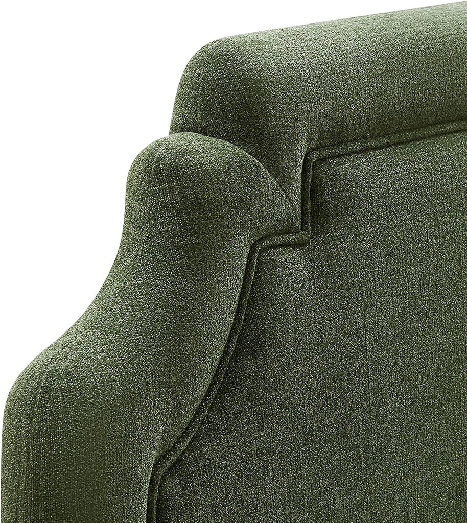 Queen Upholstered Fabric Headboard in Foliage - Padded Cushioned Headboard with Woven Heathered Upholstery