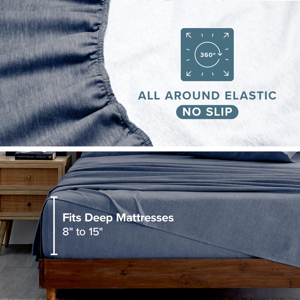 Flannel Sheet Set Prints (Queen, Heather Indigo)
