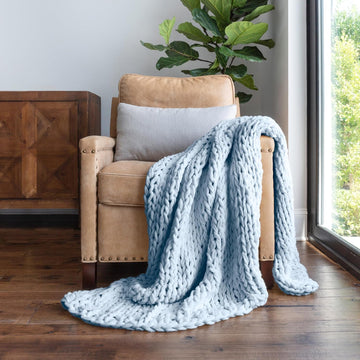 Beddings Oversized Chunky Knit Throw Blanket-100% Ultra-Soft Acrylic Hypoallergenic - 47'' x 59'' Cozy Home Accent