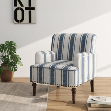 Accent Chair, Mid Century Modern Comfy Armchair , Linen Fabric Single Sofa Lounge for Reading Bedroom Apartment