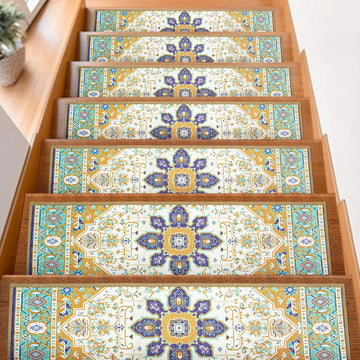15Pcs for Wooden Steps Indoor with Self Adhesive, 8"x30" Non Slip Stair Carpet Runner, Resistant Indoor Runner for