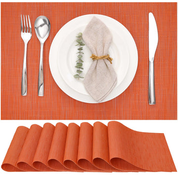 Orange Placemats Set of 8 for Dining Table Thanksgiving Placemats