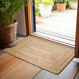 2x3 Natural Jute Braided Area Rug, Reversible Boho Entryway Carpet for Kitchen Living Room