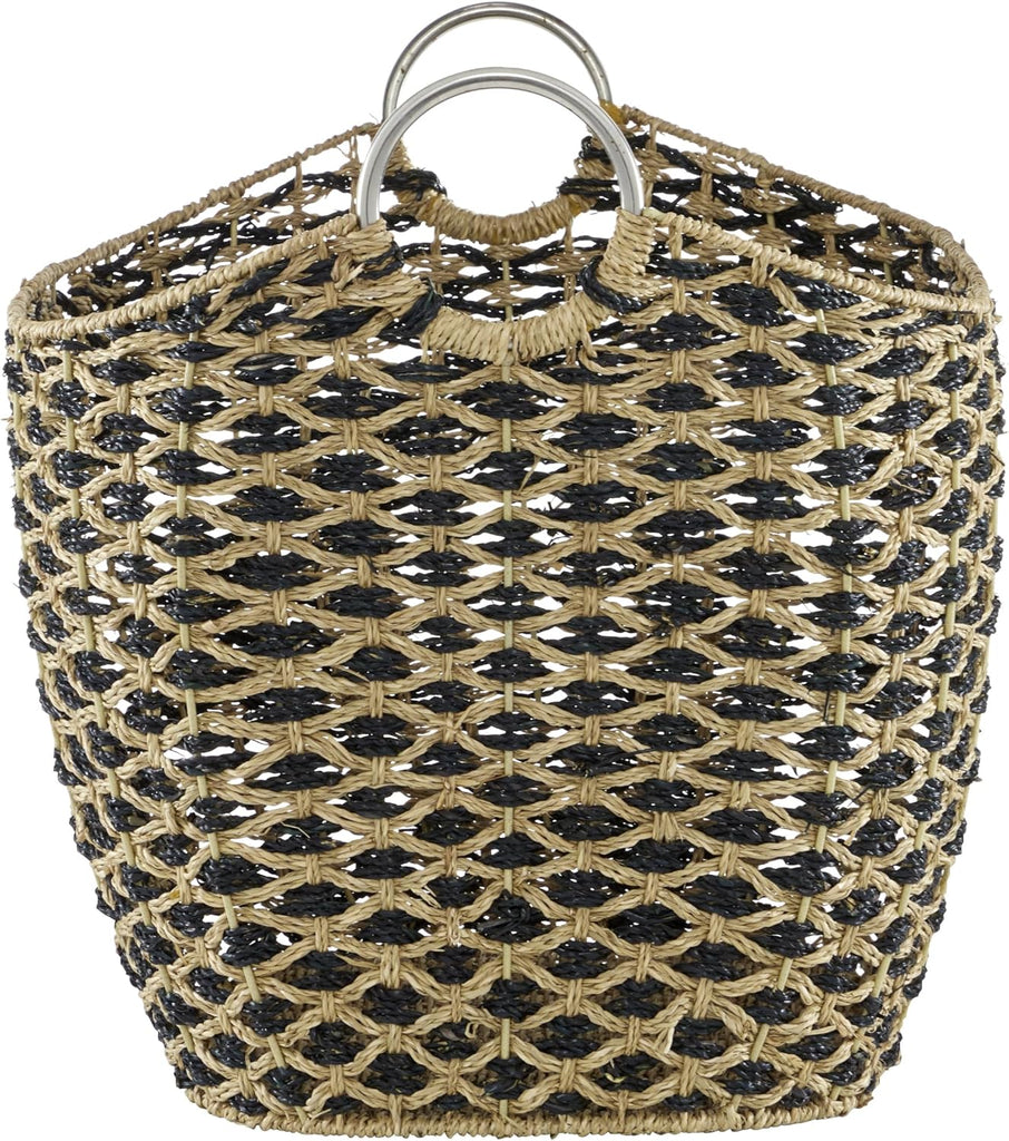 79 Seagrass Handmade Decorative and Functional Storage Basket Basket Organizer with Handles, Basket for Storage 21" x