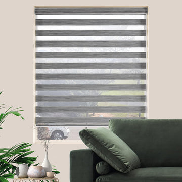 Zebra Blinds for Windows Dual Layer Light Filtering Privacy Free-Stop Sheer Shades Light Control Windows Zebra