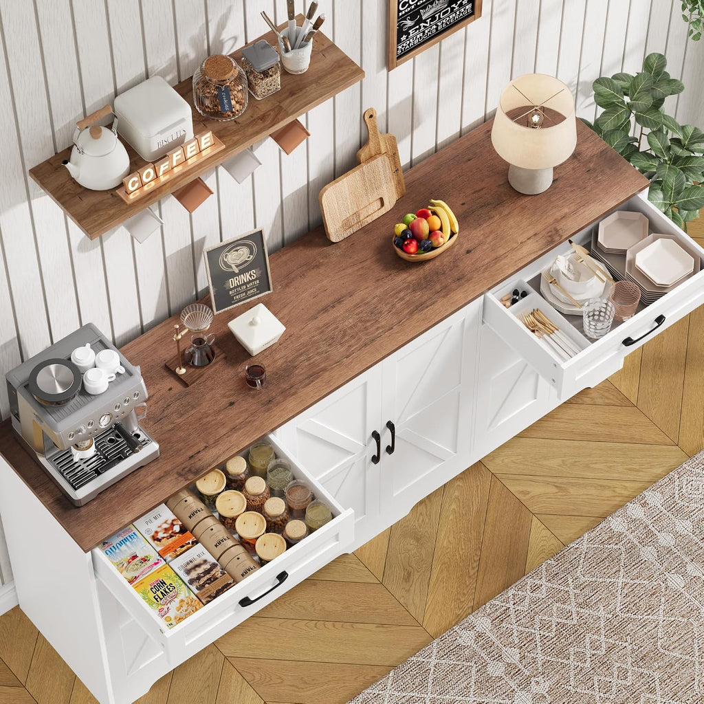 71” Large Sideboard Buffet Cabinet with Storage