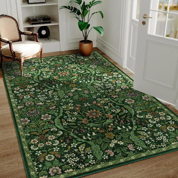 3x5 Floral Area Rug Soft Low Pile Boho Carpet