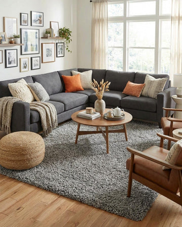 Solid Shag Rug - 1 Cloud Gray Shag Rug - Plush 1.5-Inch Pile, Stain-Resistant & Kid-Friendly, Perfect for