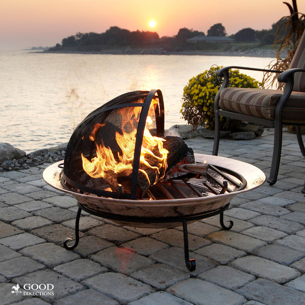 Fire Pit Spark Screen Hinged for Easy Access (29 inch)