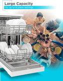 18” Portable Dishwasher, Compact Dish Washer with 8-Place Setting Capacity, Stainless Steel Tub, 6 Wash Programs
