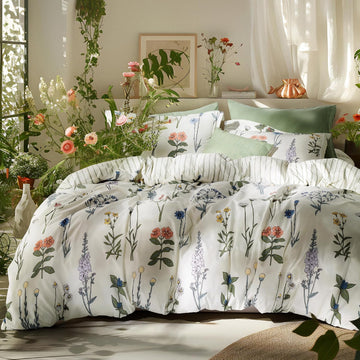 Comforter Set - Cute Floral Bedding Comforter Set, 3 Pieces