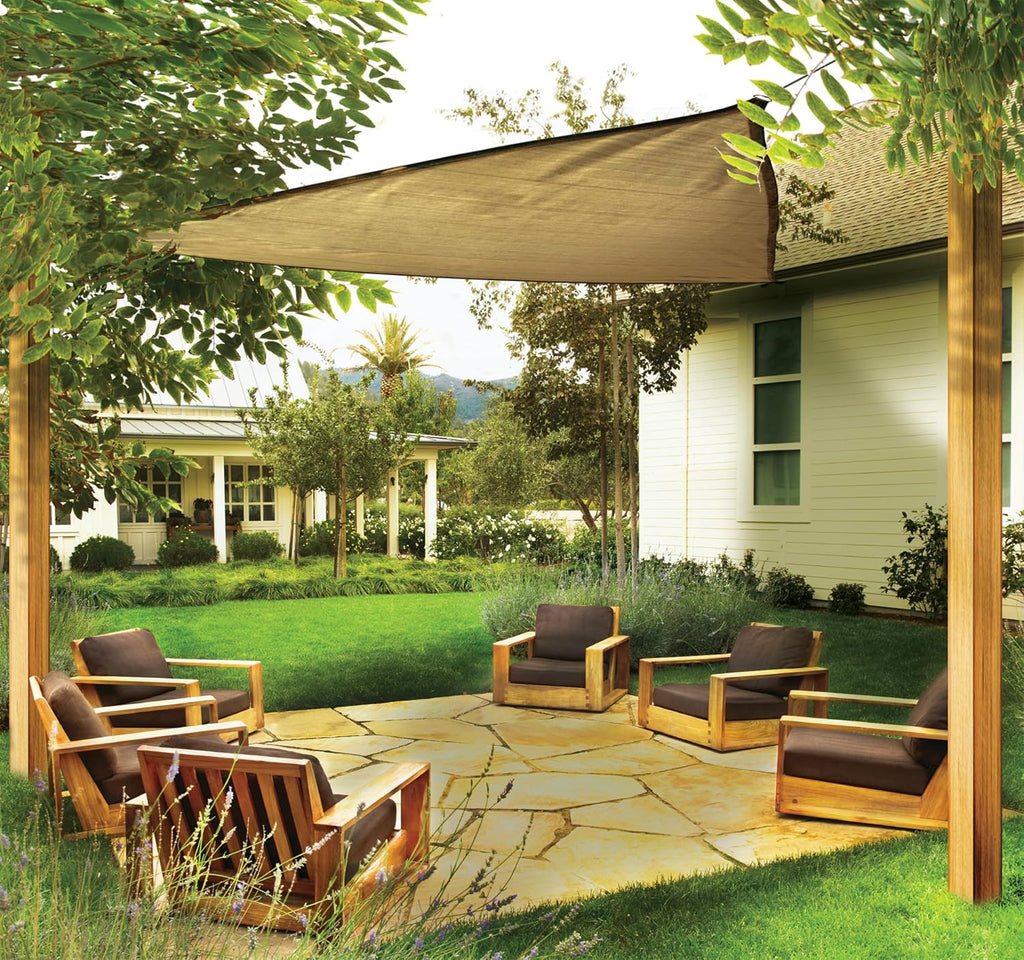 ShelterLogic 12 x 12 ft Sand Shade Sail Triangle - Heavyweight (Attachment Point/Pole Not Included)