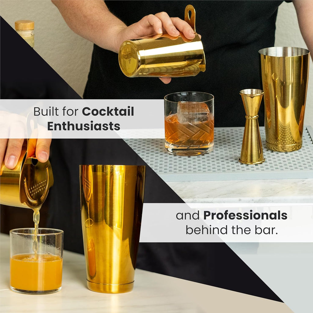 Boston Cocktail Shaker Set, , 18 and 28 Oz Tins, Copper - Set of 2