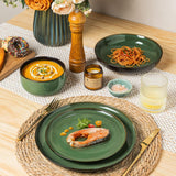 Ceramic Dinnerware Sets for 4,Porcelain Plates and Bowls Sets,Handmade Reactive Glaze Dishes Set,Oven&Dishwasher &