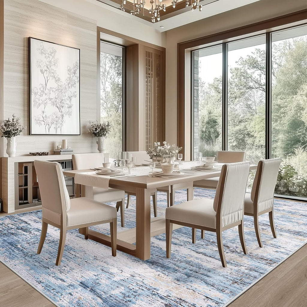 Area Rug Living Room Rugs - Washable Rug Large Modern Abstract Soft Thin Carpets Indoor Floor No Slip Vintage