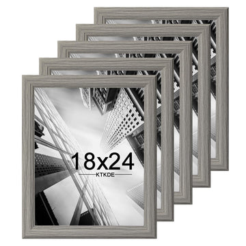 Studio Gallery 18x24 Select Poster Frame Set of 5, Grey Wooden frames Display Poster, Posters & Art Prints for