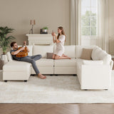 Modular Sectional Sofa Couches, Large Convertible Modular Couches with Storage