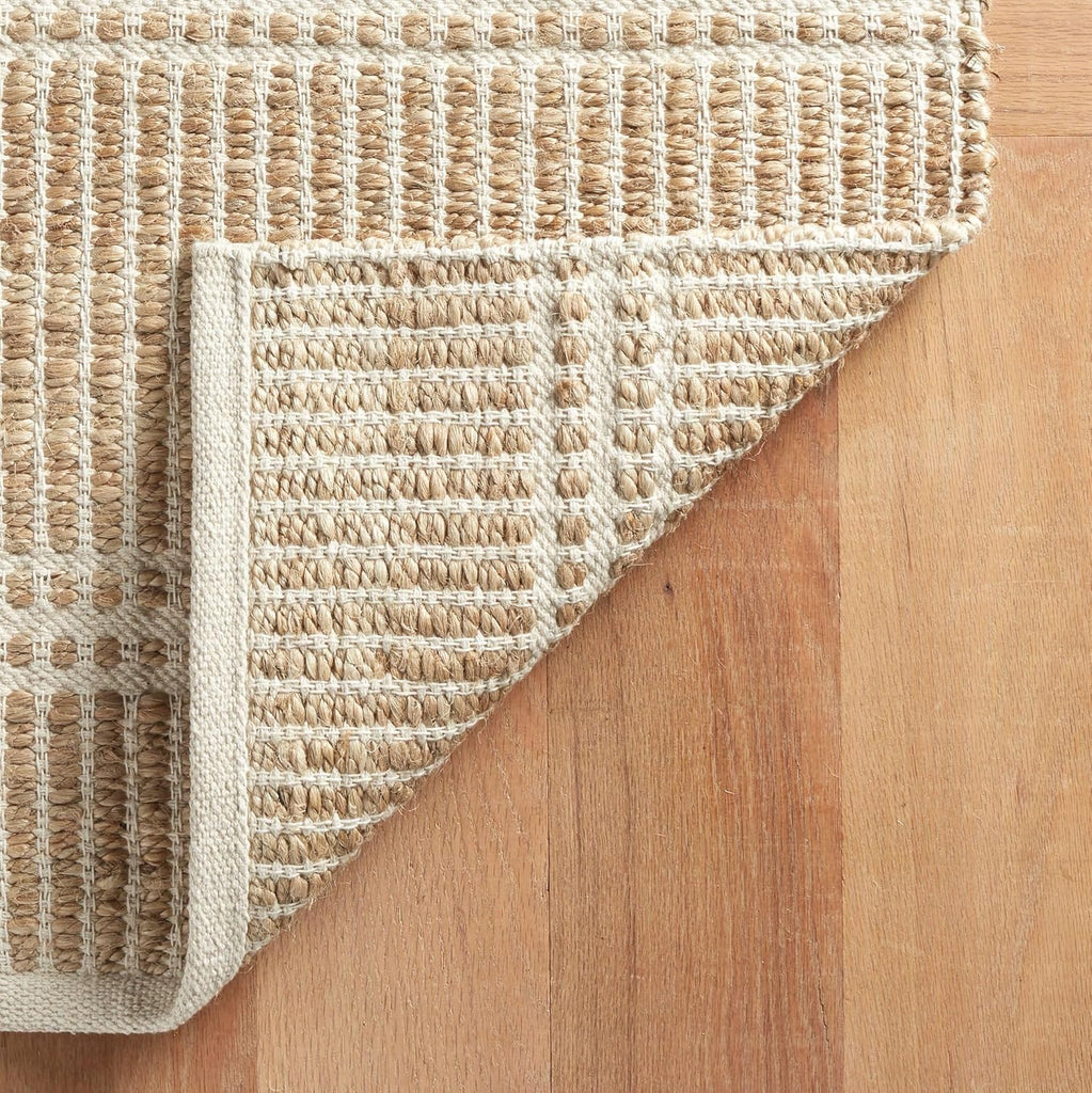 Dash and Albert Arbor Jute Area Rug - 2' x 3' Ivory Stripe Handwoven Accent Rug - Durable, Eco-Frien