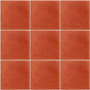 Washed Terracotta Mexican Ceramic Handmade Solid 4x4 Tiles 9 Pieces