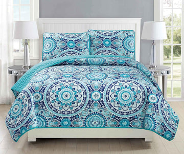 Collection Bedspread Coverlet Quilted Over Size New (King/California King, Turquoise)