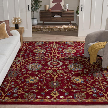 Heritage Area Rug - 9' x 12', Red, Handmade Traditional Oriental Wool