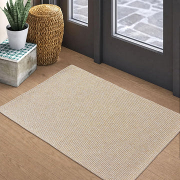 Washable Entryway Rug, Non Slip Indoor Doormat, Sand/Beige