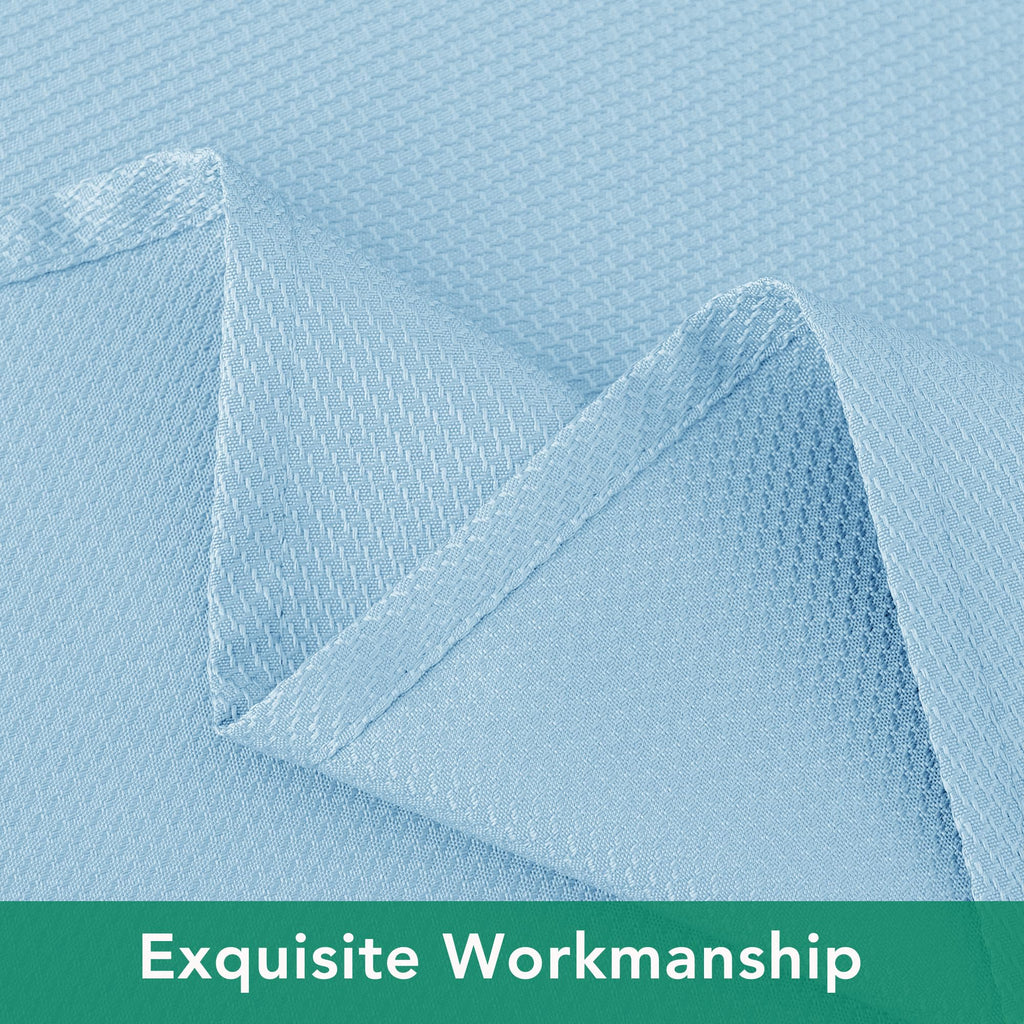 Textured Tablecloth Rectangle-Fabric Outdoor Table Cloths-Light Blue 60x84"