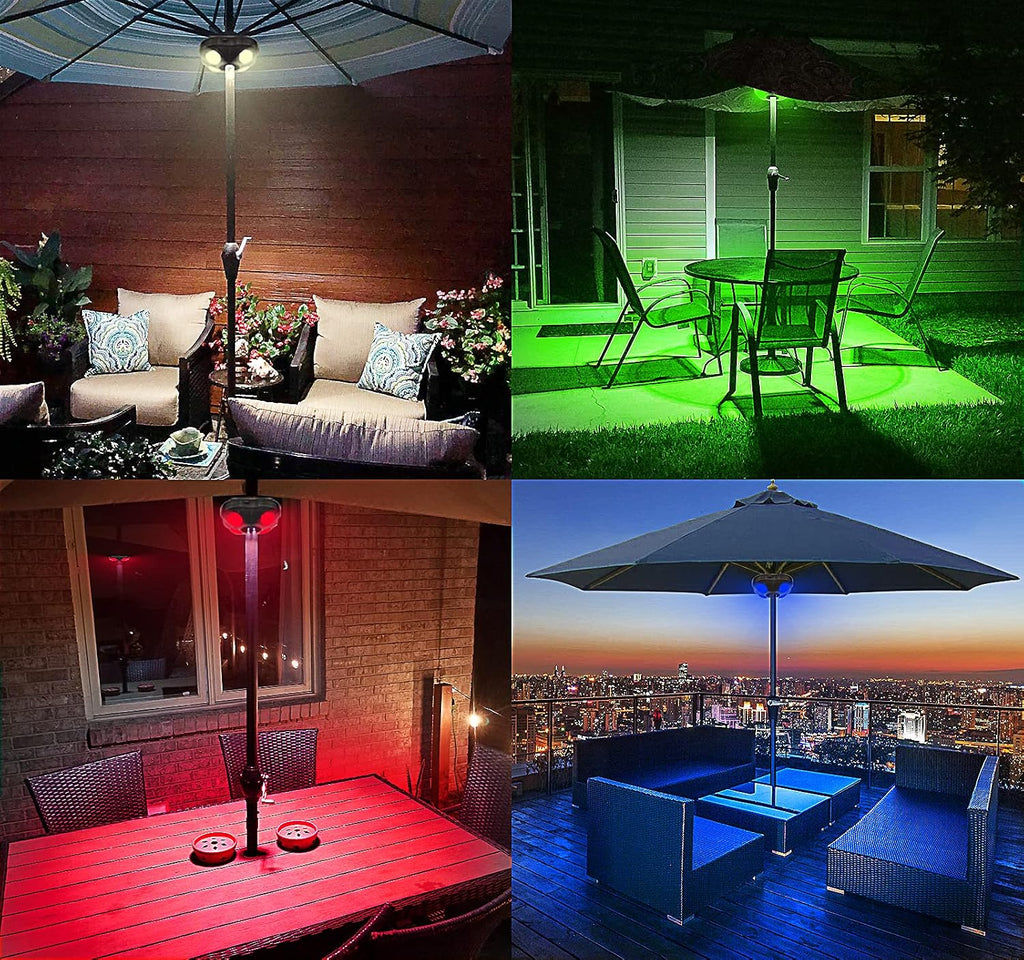 Patio Umbrella Light Outdoor Wireless Battery Operated LED Table Umbrella Lights with Remote