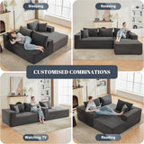 110” Cloud Sectional Couch, Boneless Sofa for Living Room, Modular Sectional Sofa with Deep Seat