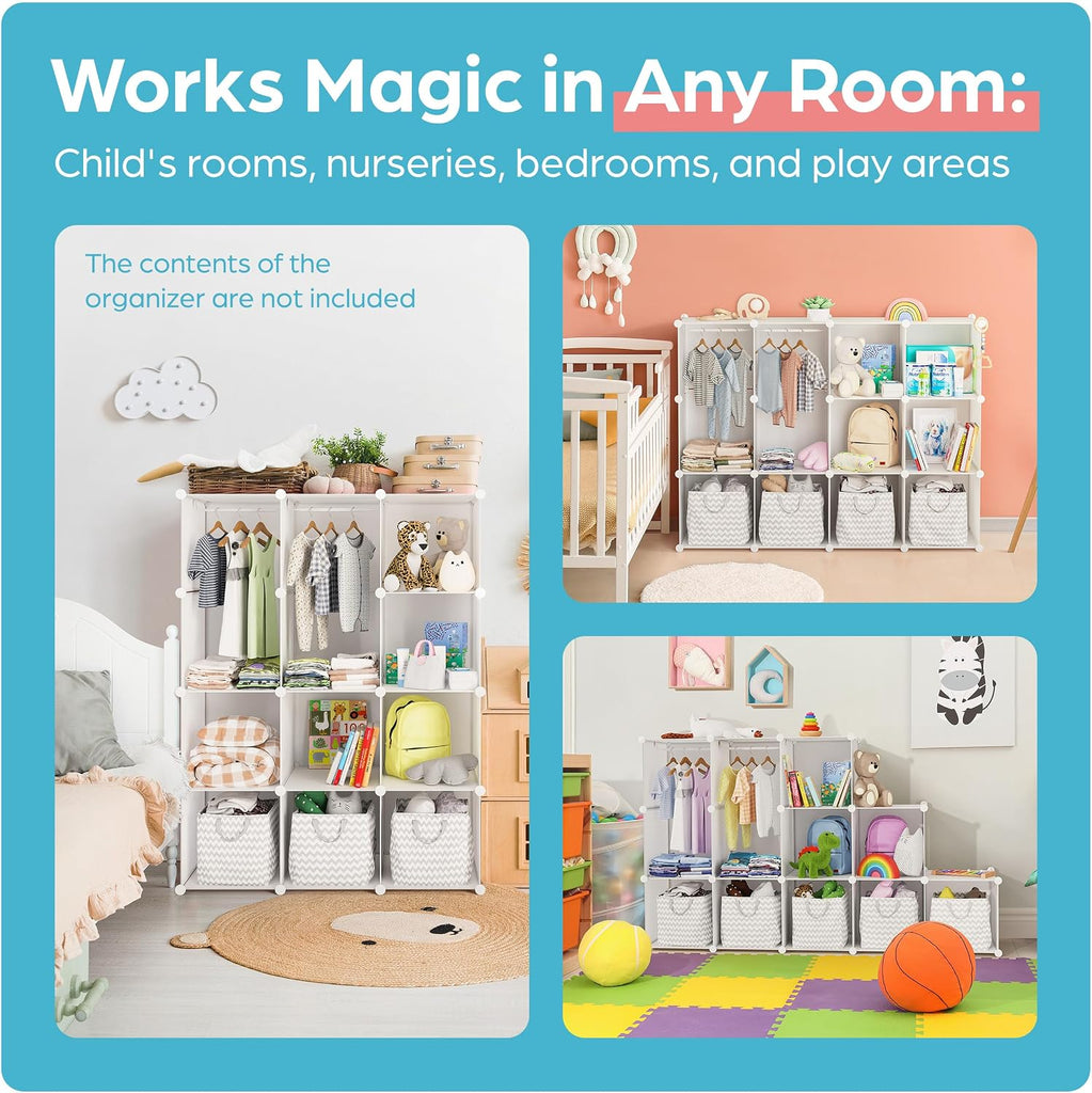 Baby Closet Organizer : Durable Baby Wardrobe for Closet - Customizable Baby Dresser Amoire Shelves - Waterproof