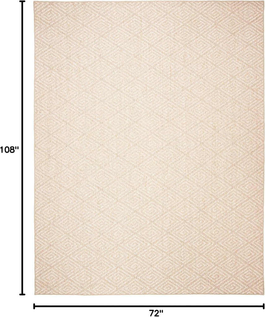 Palm Beach Collection Area Rug - 6' x 9', Beige & Beige, Sisal Design, Non-Shedding & Easy Care, Ideal for High