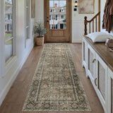 Brown Runner Rug 2x14 Vintage Area Carpet Hallway Long Indoor Kitchen Washable Living Room Low Pile 