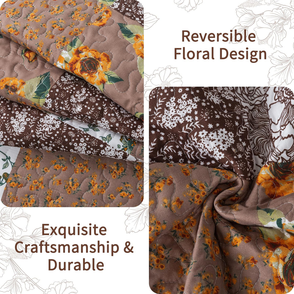 Quilts, Quilt Bedding Set with Floral Pattern