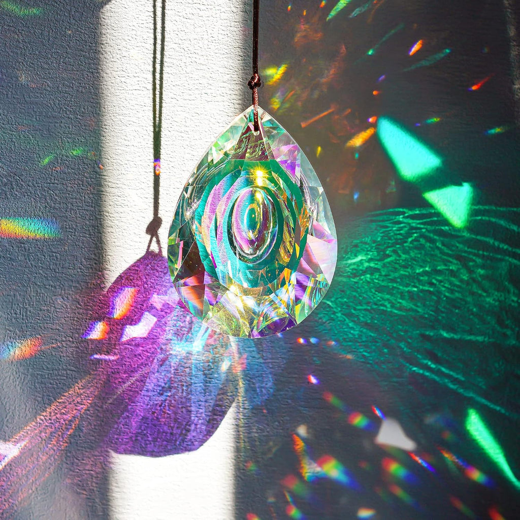 89mm/3.5in Hanging Chandelier Crystals Prism for Window Suncatchers Rainbow - Glass Prisms Hanging Window Crystals