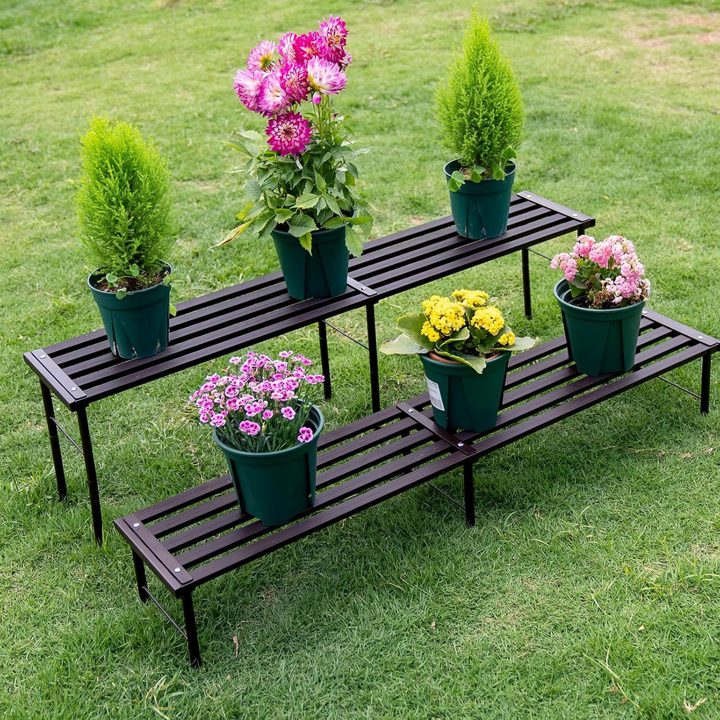 Metal Plant Stand, Rust-proof Aluminum Flower Pot Stand, Heavy Duty Planter Display Shelving Balcony Garden Living
