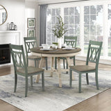 48 Inch Dia. Modern Round Dining Table, Wooden Kitchen Table, Seats for 4 People, Space Saving, for Kitchen, Dining