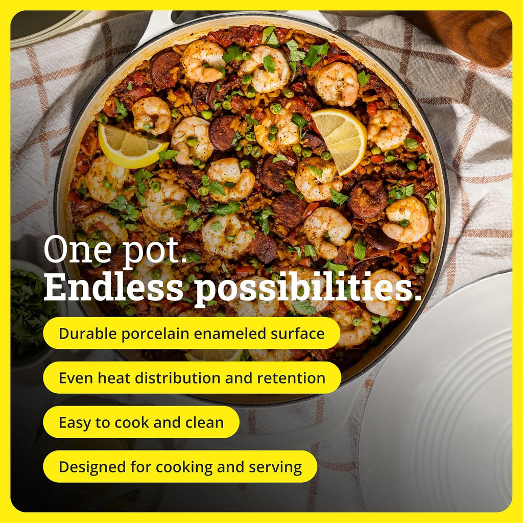 Essential Enamel Braiser - Refrigerator- & Oven-Safe up to 500° F - Heat-Retaining, Induction-Safe & PFAS-Free Enamel