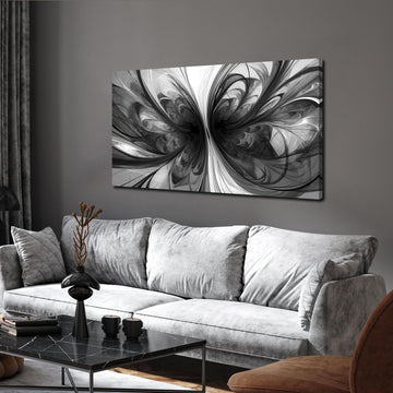 Abstract Canvas Wall Art Black And White Pictures