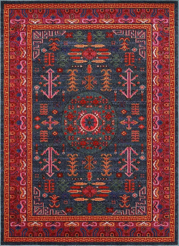 Red Medallion Traditional Teal Area Rug Aqua Charcoal Burgundy Purple Navy Tribal Bordered Cleveland Living Room