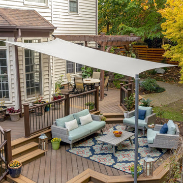 Premium Shade Sail Kit - 95% UV Block Commercial-Grade Luxe Matte Finish Sun Shade with Stainless Steel Hardware for