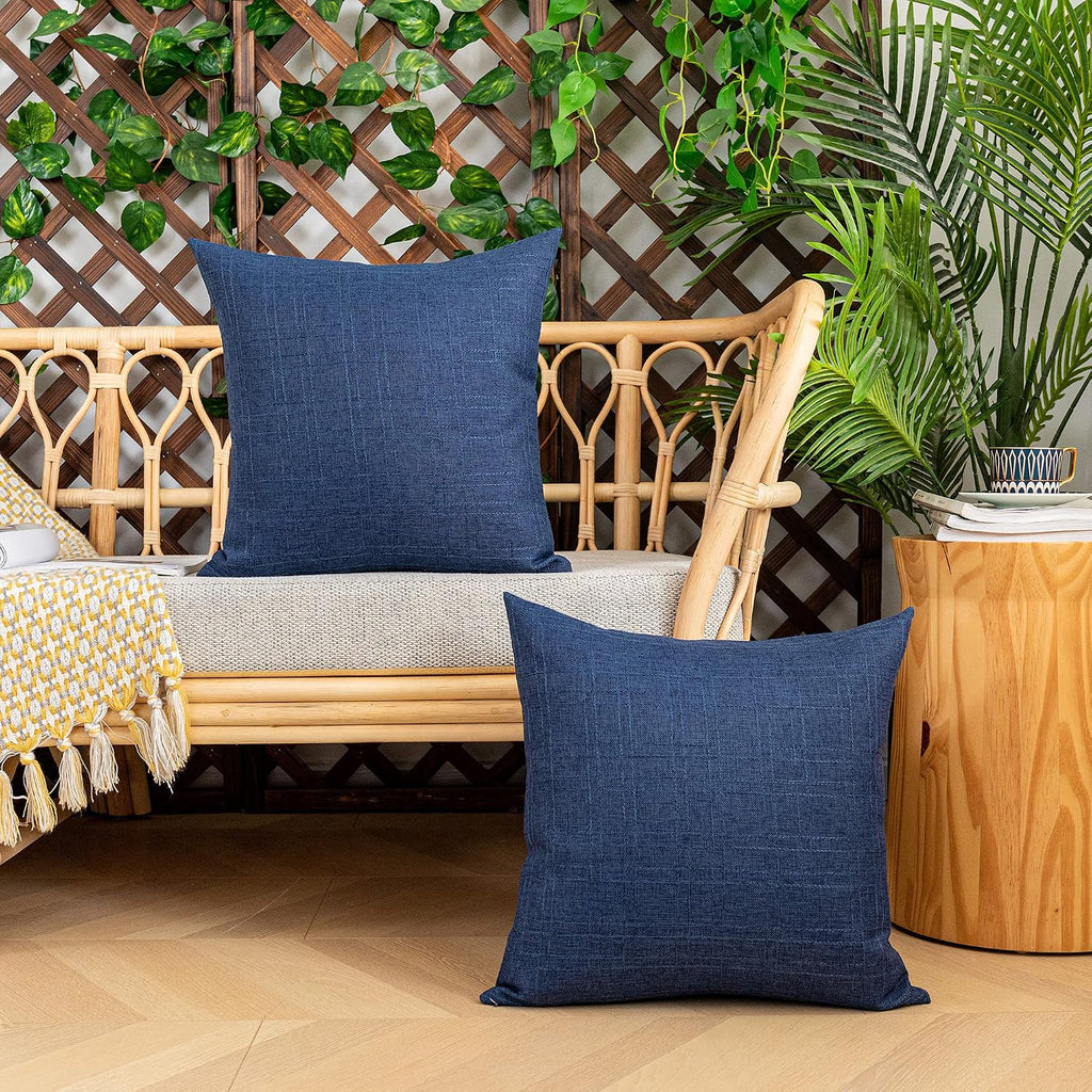 Pack of 2 Decorative Outdoor Waterproof Throw Pillow Covers Checkered Pillowcases Classic Cushion Cases