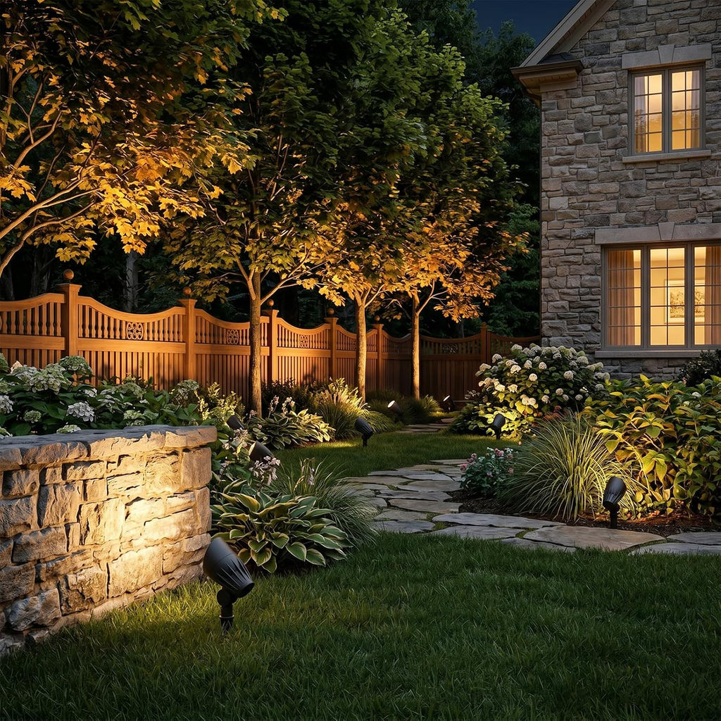 50 Watt Floodlight Landscape Lights Outdoor Spotlight Waterproof Path Light Low Voltage Lighting with Spike Stand for