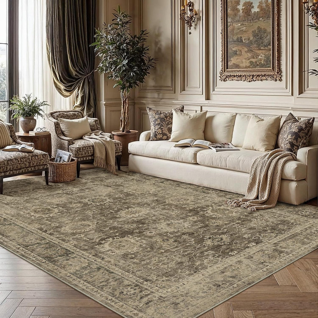 9x12 Brown Vintage Area Rug