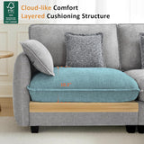 MCombo Oversized Modular Sectional Sofa, FSC Certified L Shaped Cloud Sectional Couches for Living Room