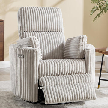 Power Recliner,Nursery Swivel Glider Rocking Chair with USB Port,Upholstered Adult Electric Recliner Rocking Chair